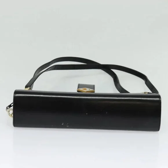 Christian Dior Shoulder Bag Leather Black Gold Auth - Picture 5 of 15